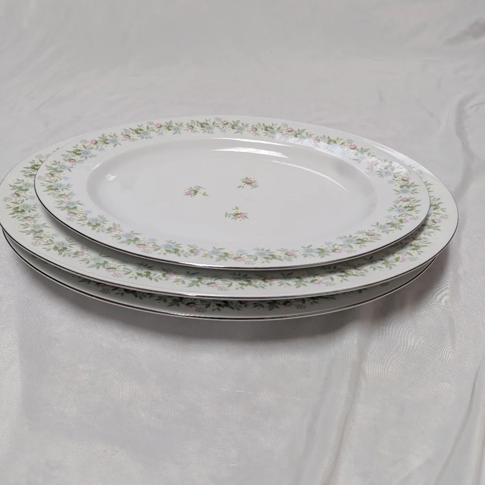 3 Johann Haviland Bavaria Germany Forever Spring Serving Platter Set 15